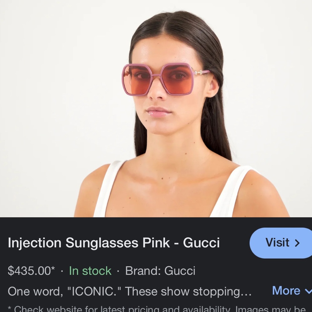 Authentic Gucci Pink Sunglasses for Women, (only one small scratch)
